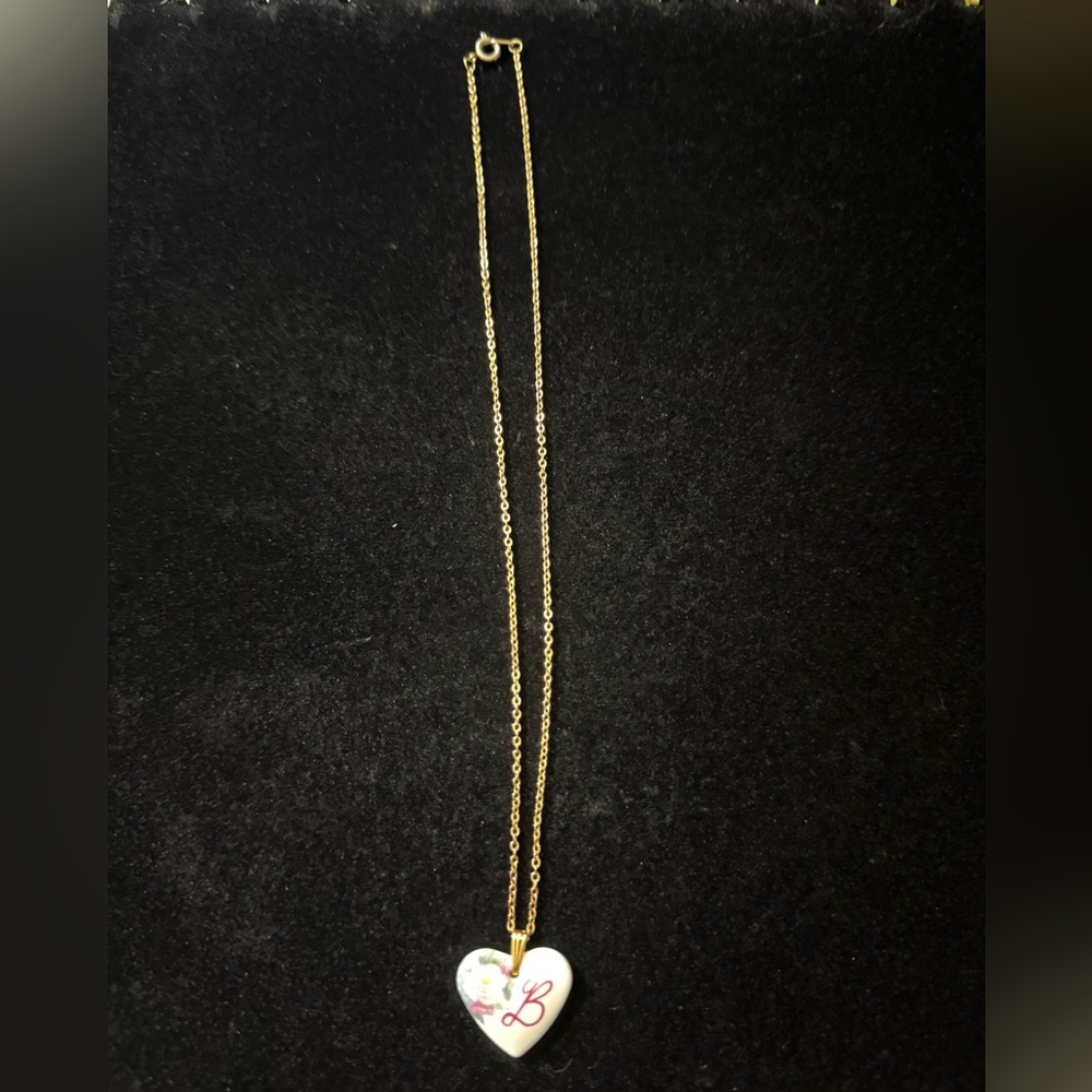 Porcelain Floral Initial 'B' Necklace